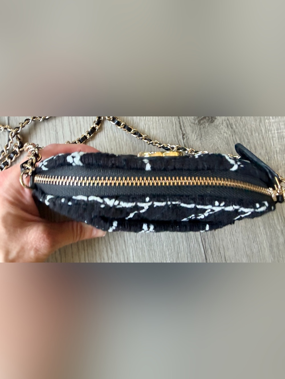 Chanel Makeup Black & White Tweed Handbag w Gold Hardware New in Box Full Set - Picture 7 of 13